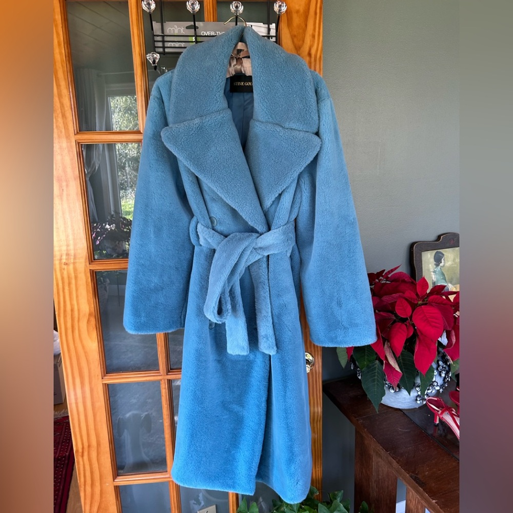 Stine Goya Faux Fur Belted Coat NWT Beautiful Color